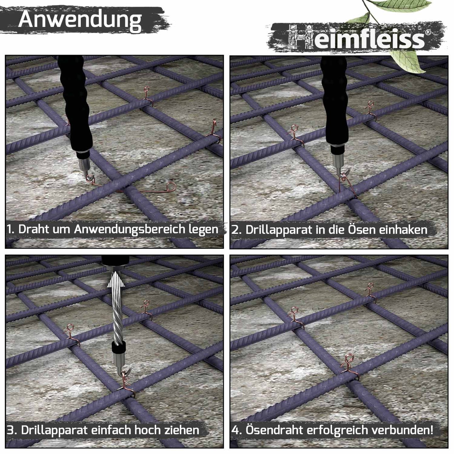 Drillapparat + Ösendraht grün ummantelt