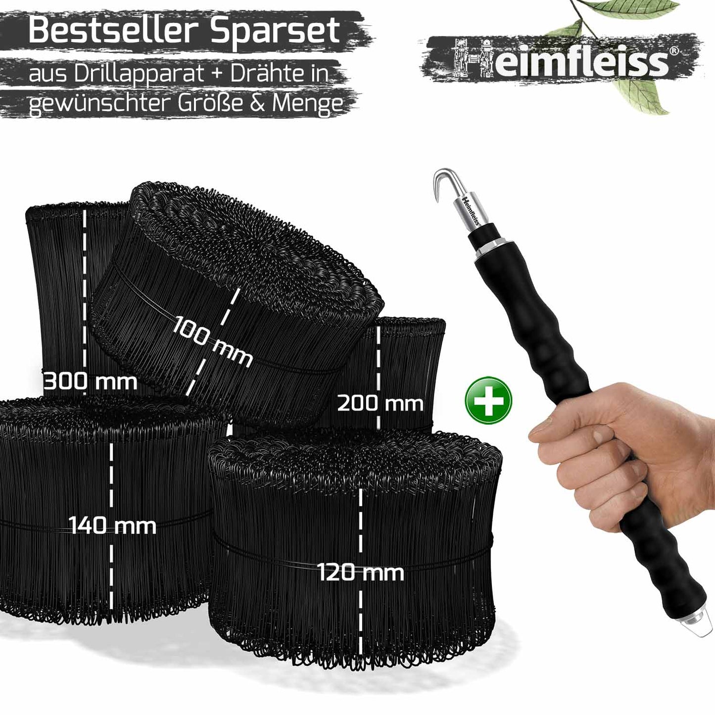 Drillapparat + Ösendraht schwarz ummantelt