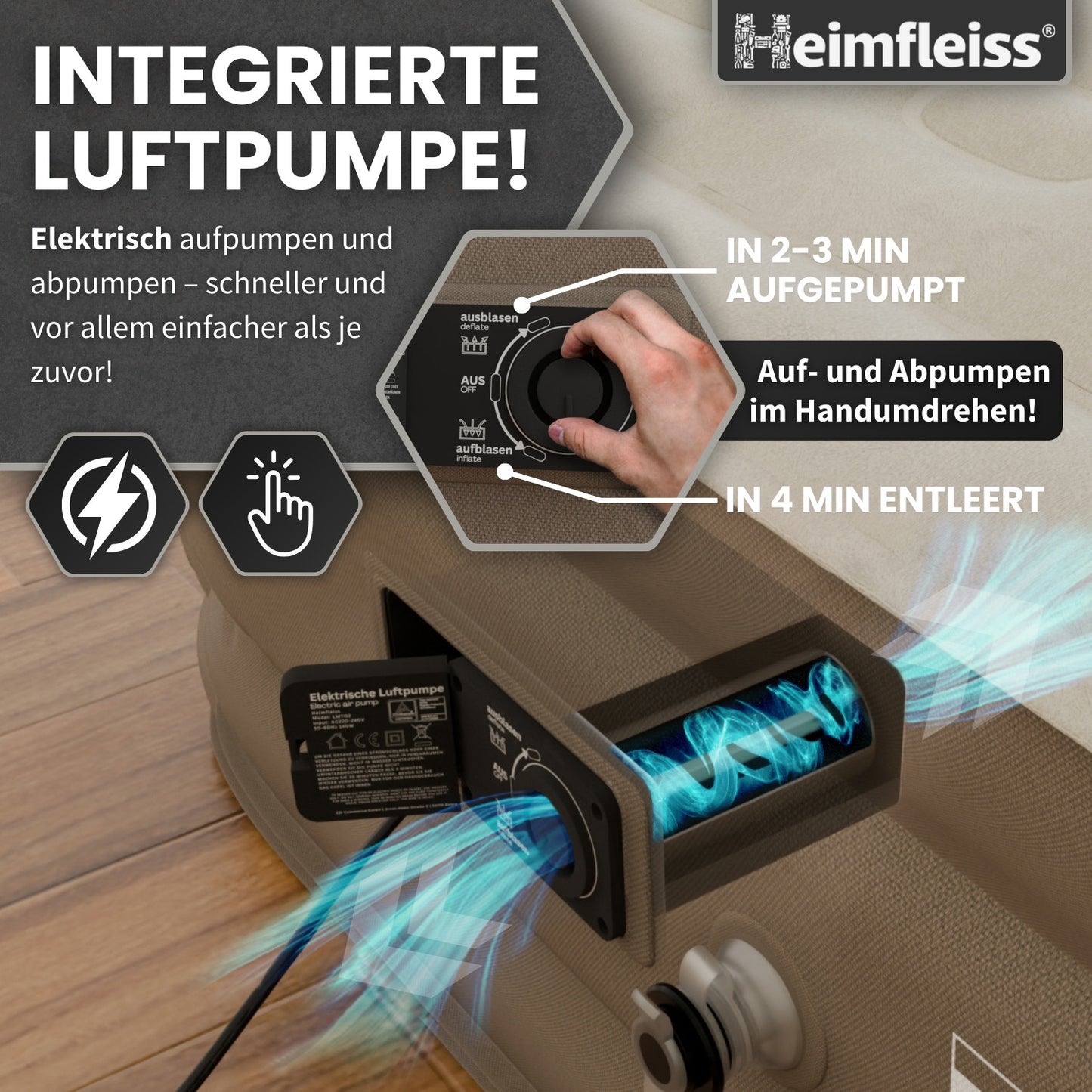 Luftmatratze selbstaufblasend