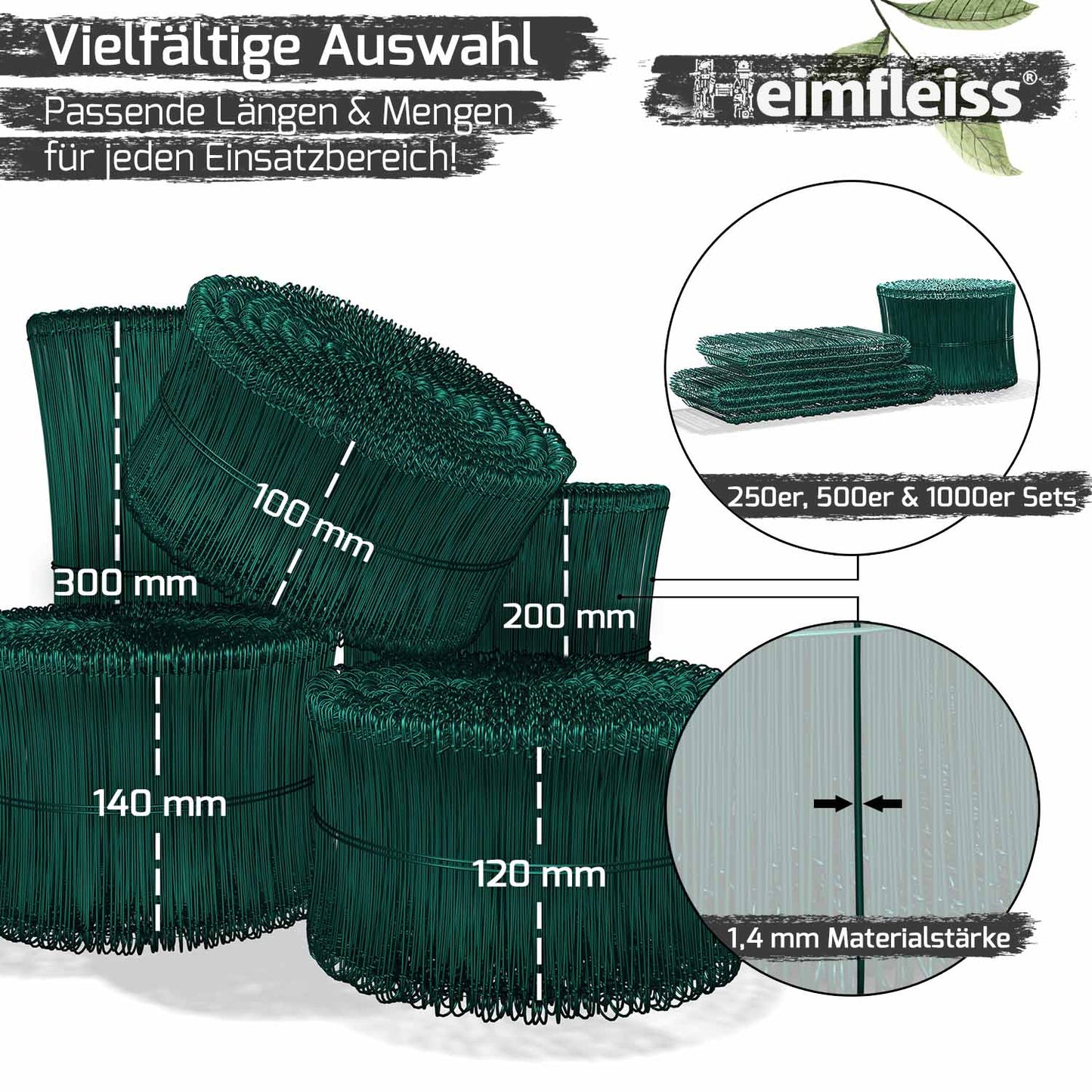 Ösendraht - grün ummantelt - einfach geschlauft