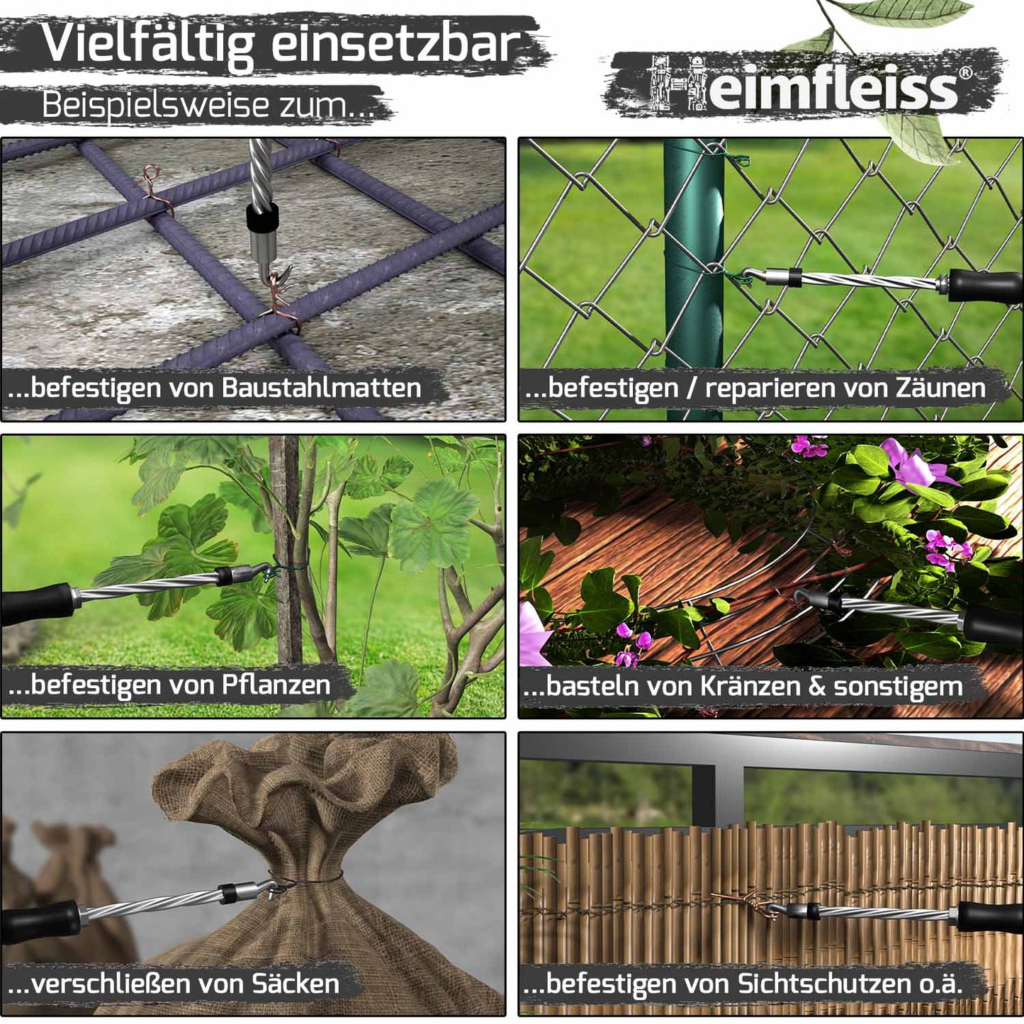 Ösendraht - grün ummantelt - einfach geschlauft