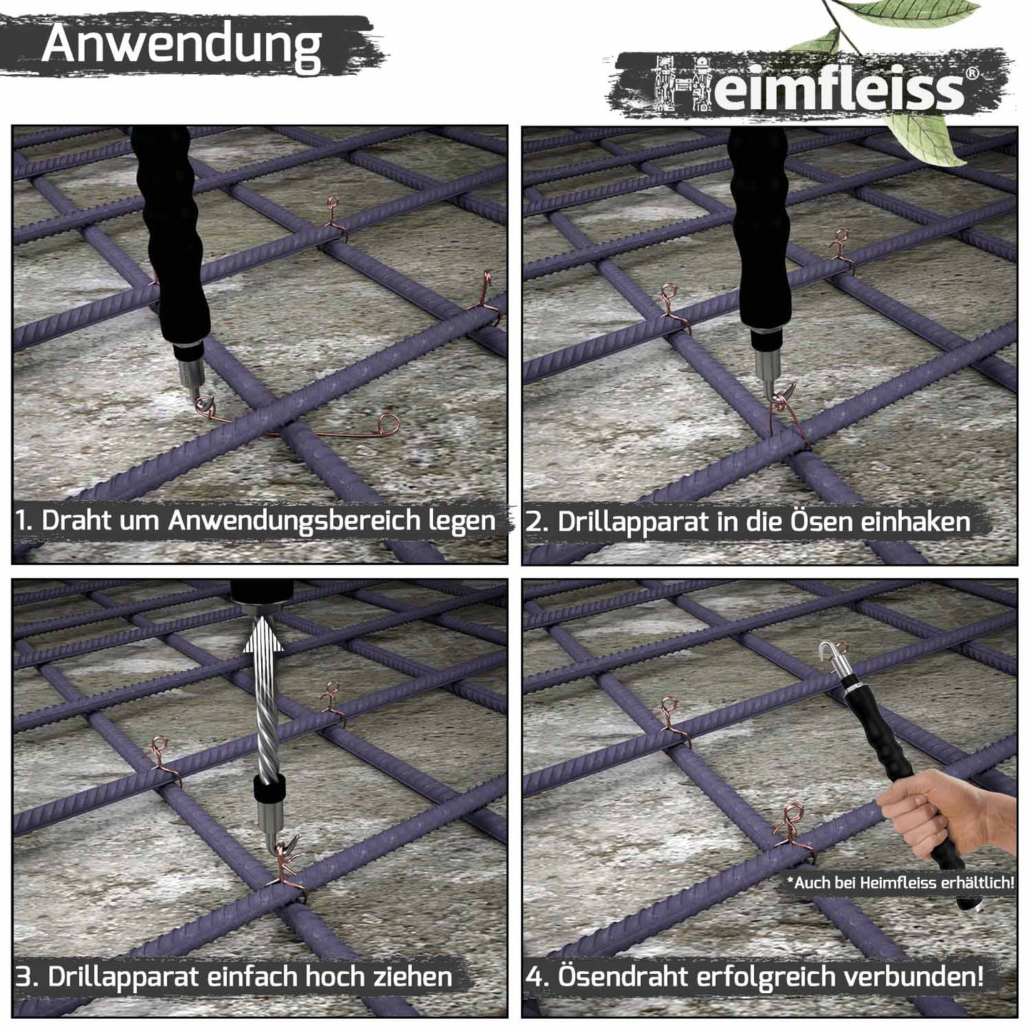 Ösendraht - grün ummantelt - einfach geschlauft