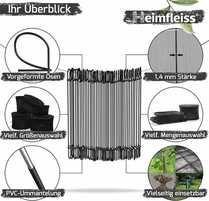 Ösendraht - schwarz ummantelt - einfach geschlauft