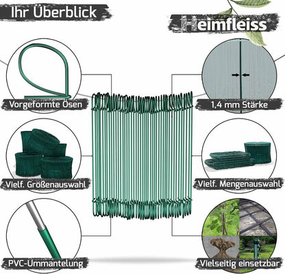 Ösendraht - grün ummantelt - einfach geschlauft