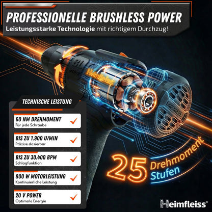 Akku Bohrschrauber Set mit 2 Akkus + Ladegerät