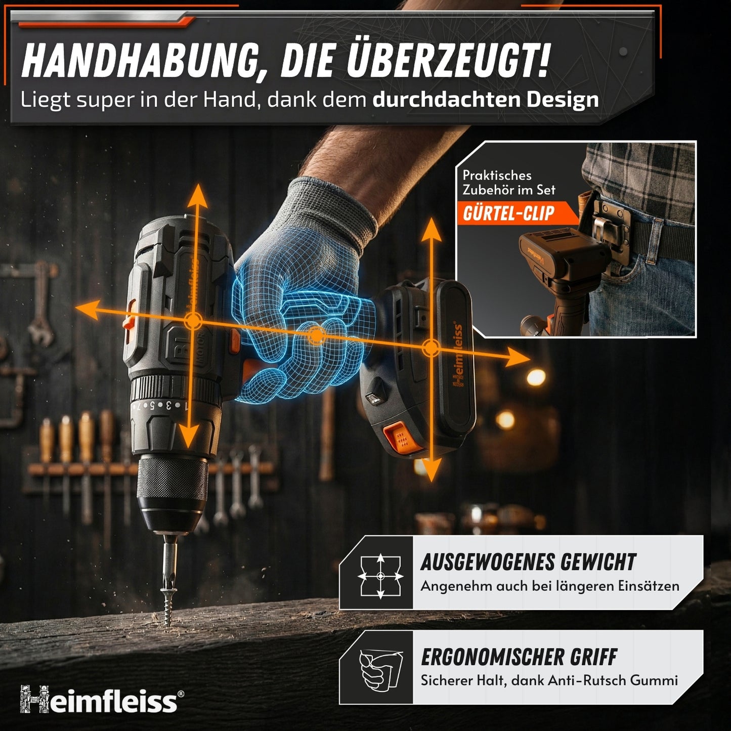 Akku Bohrschrauber Set mit 2 Akkus + Ladegerät