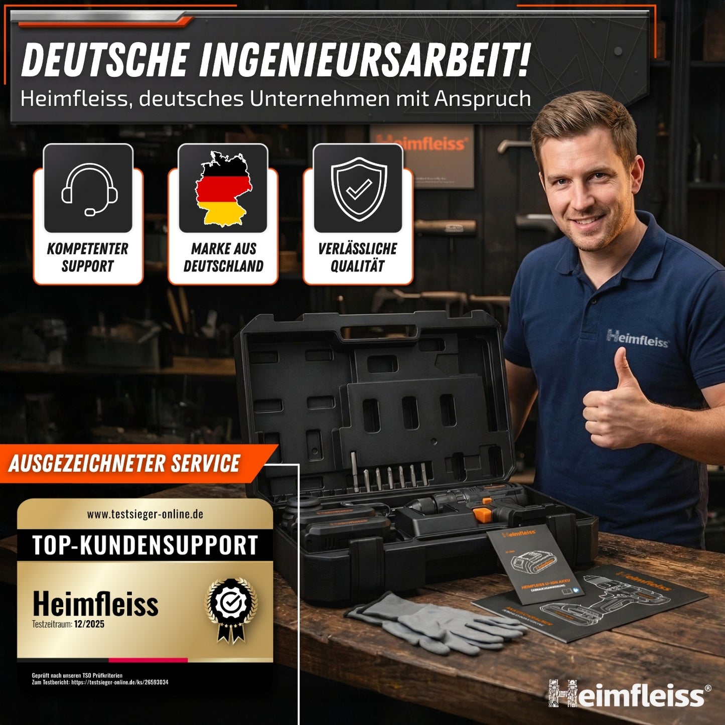 Akku Bohrschrauber Set mit 2 Akkus + Ladegerät