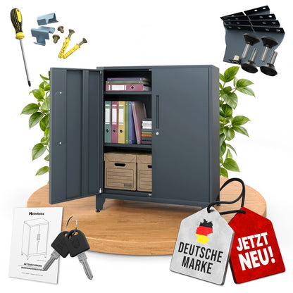 Aktenschrank Grau 40 x 80 x 90 cm – Ansicht 1 [ATS01-GR-FBM]