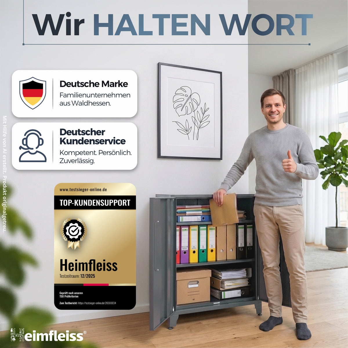 Aktenschrank Grau 40 x 80 x 90 cm – Ansicht 7 [ATS01-GR-FBM]