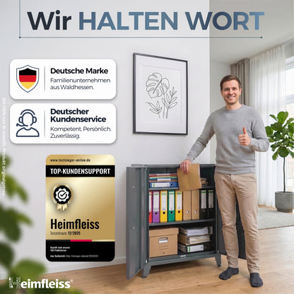 Aktenschrank Grau 40 x 80 x 90 cm – Ansicht 7 [ATS01-GR-FBM]