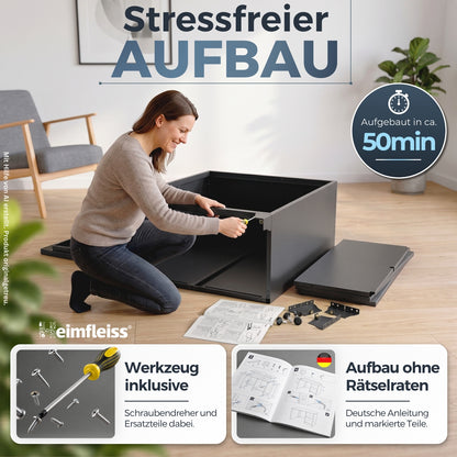 Aktenschrank Schwarz 40 x 80 x 90 cm – Ansicht 4 [ATS01-SW-FBM]