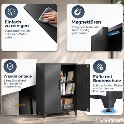 Aktenschrank Schwarz 40 x 80 x 90 cm – Ansicht 6 [ATS01-SW-FBM]