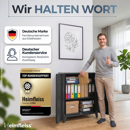 Aktenschrank Schwarz 40 x 80 x 90 cm – Ansicht 7 [ATS01-SW-FBM]
