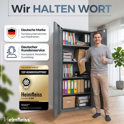 Aktenschrank Grau 40 x 80 x 180 cm – Ansicht 7 [ATS02-GR-FBM]