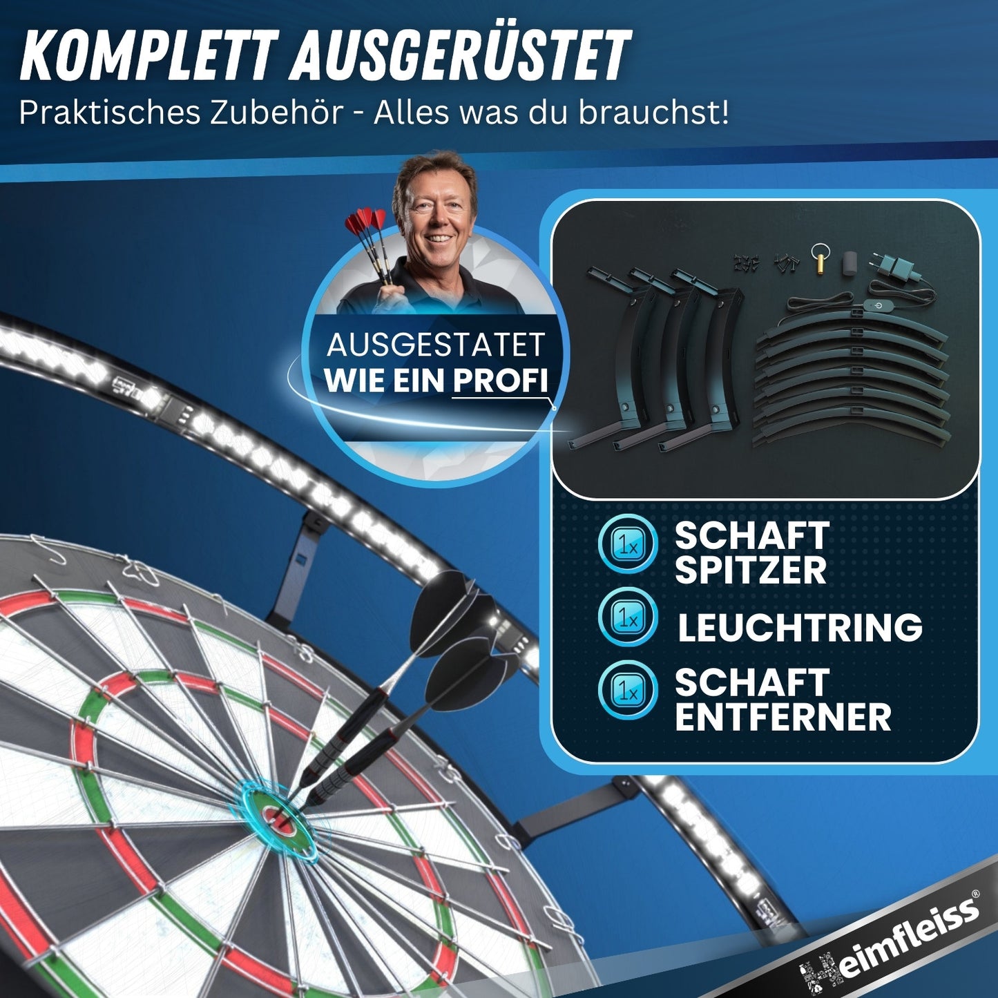 Dartscheibe Beleuchtung 360°