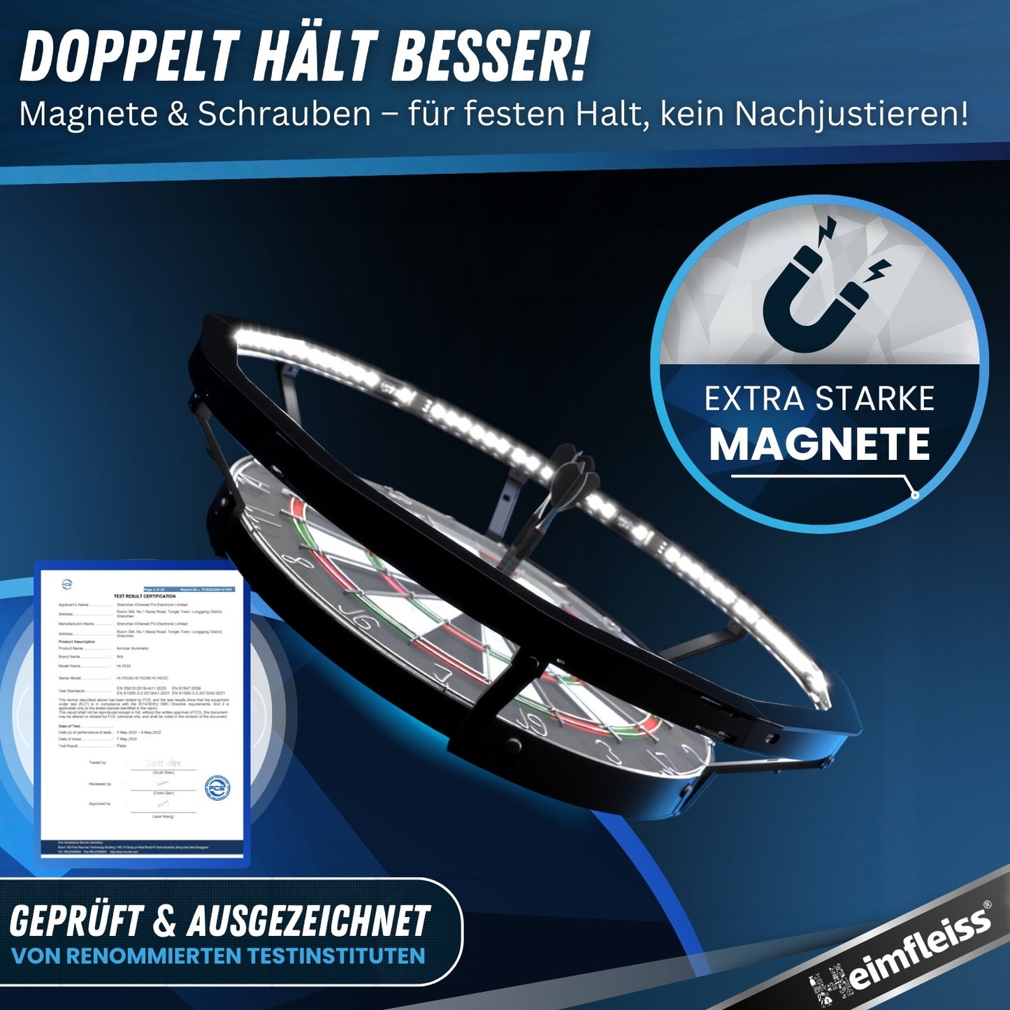 Dartscheibe Beleuchtung 360°