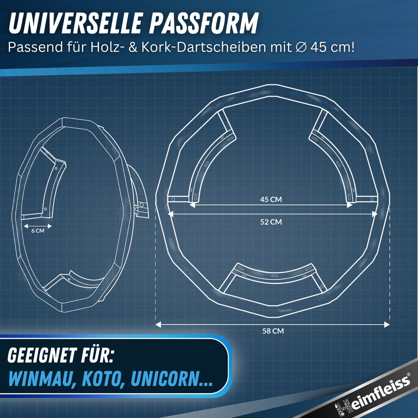 Dartscheibe Beleuchtung 360°