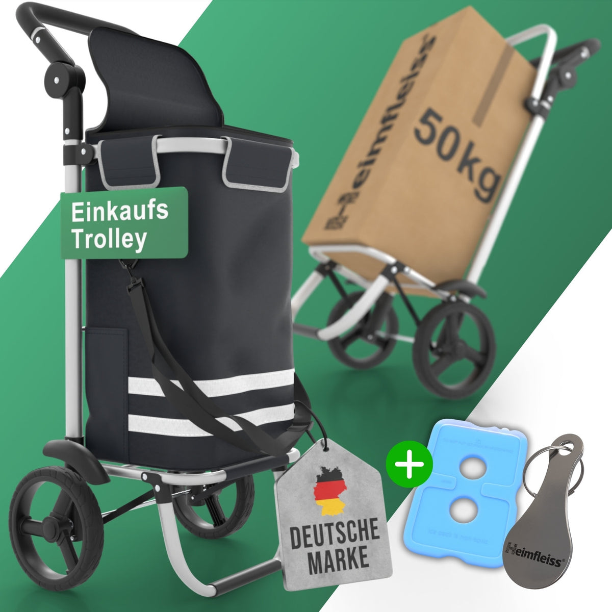 Einkaufstrolley klappbar mit Kühlfach