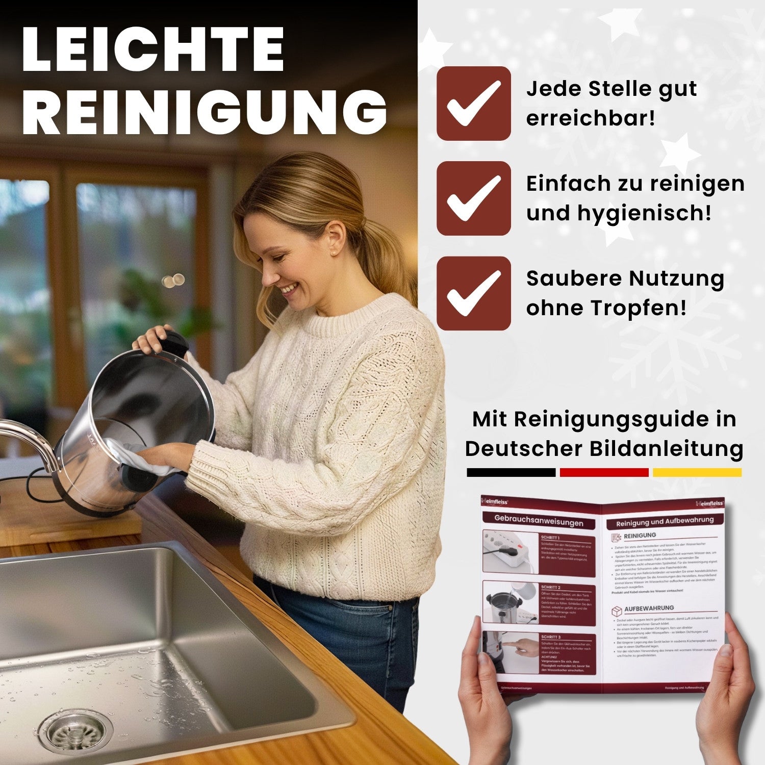 aufbewahrung gebrauchsanweisungen Glühweinkocher Edelstahl 10L