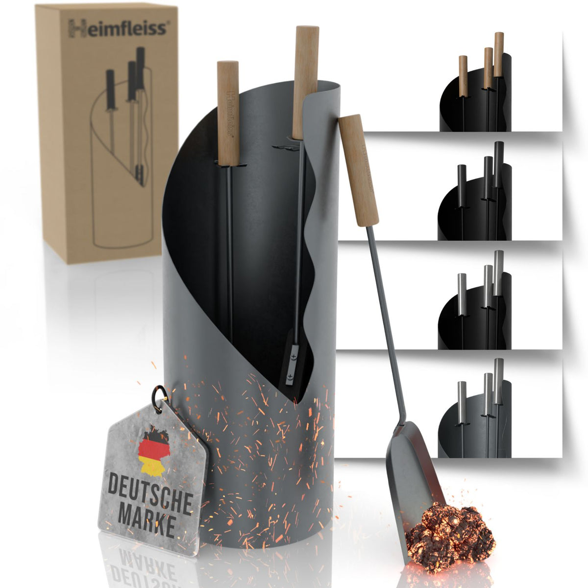 Kaminbesteck schwarz modern