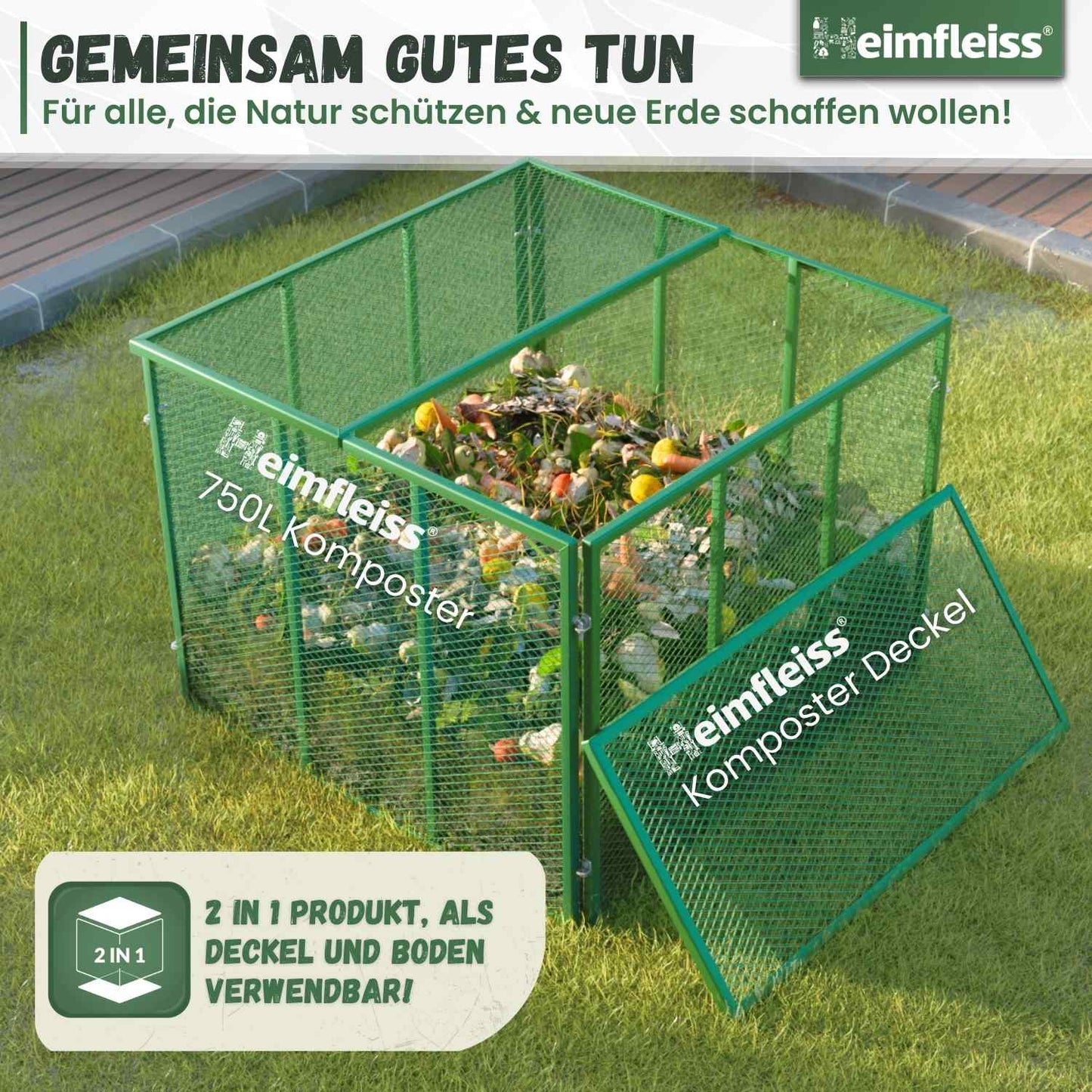 Komposter Deckel für 100x100 cm Metallkomposter