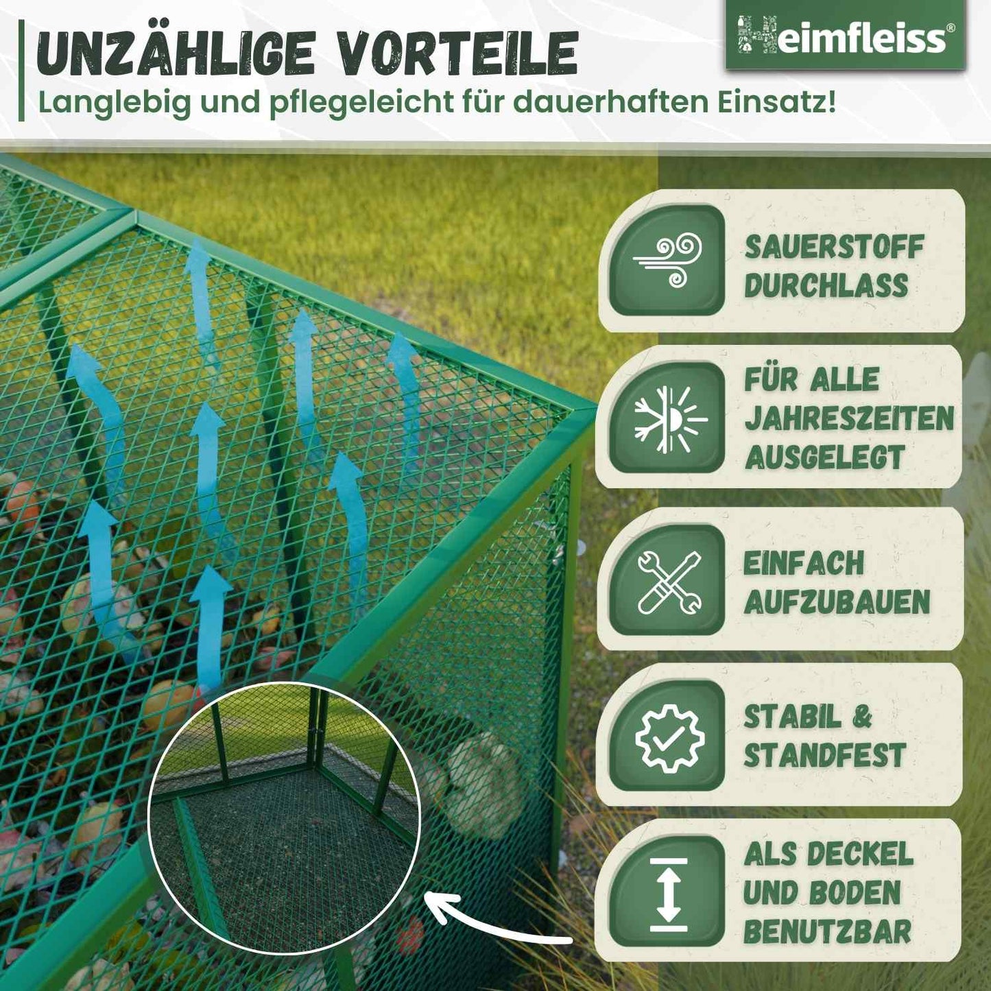 Komposter Deckel für 100x100 cm Metallkomposter