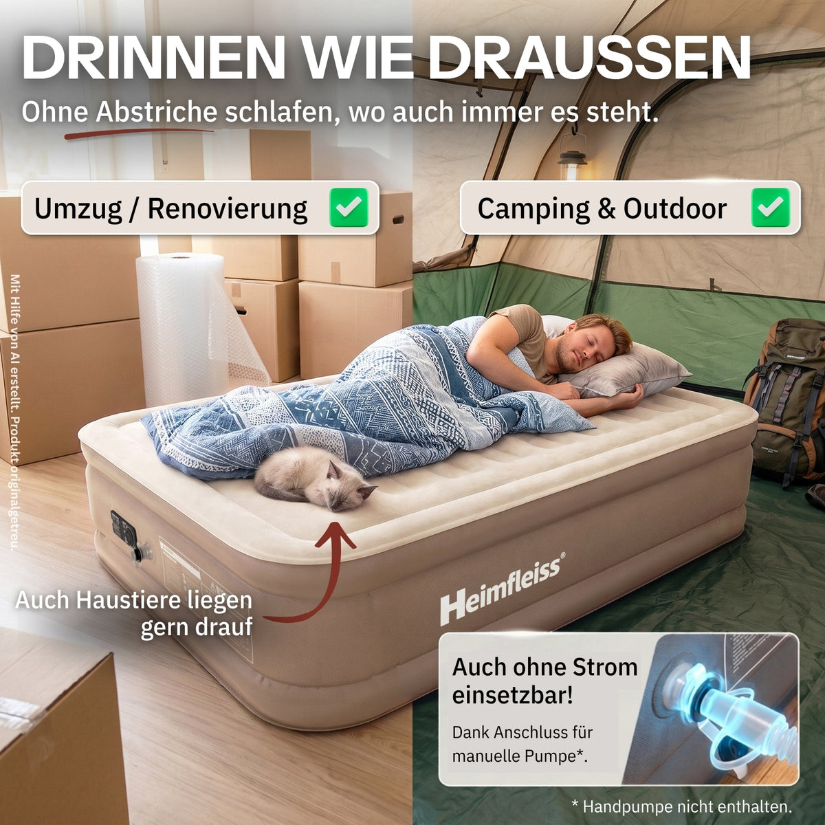 Luftmatratze selbstaufblasend