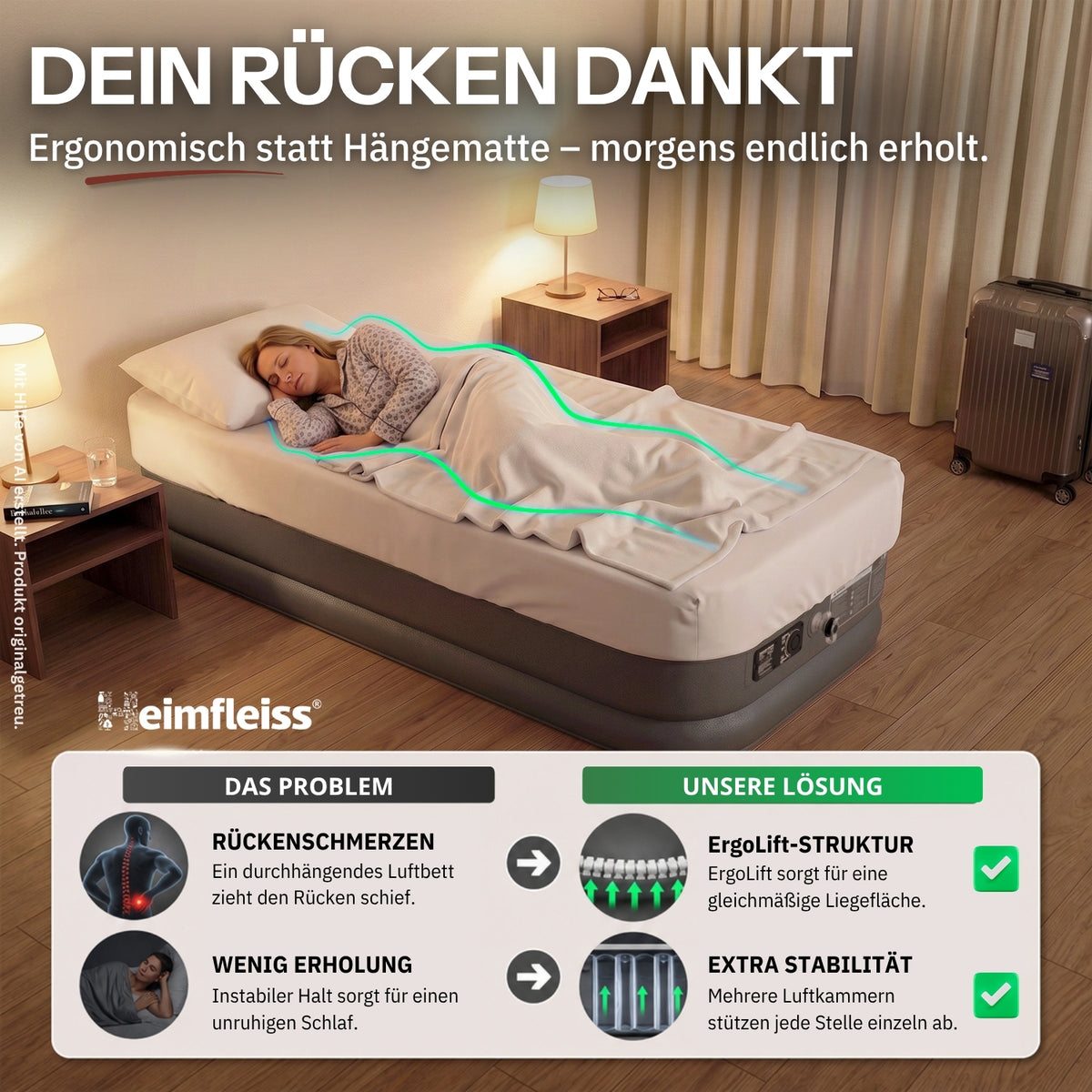 Luftmatratze selbstaufblasend