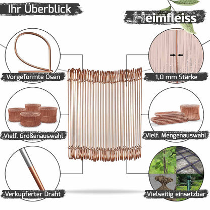 Ösendraht - verkupfert - einfach geschlauft